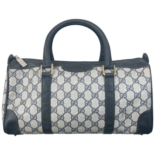 Vintage 80s Gucci Monogram Leather Handbag | O/S, Black