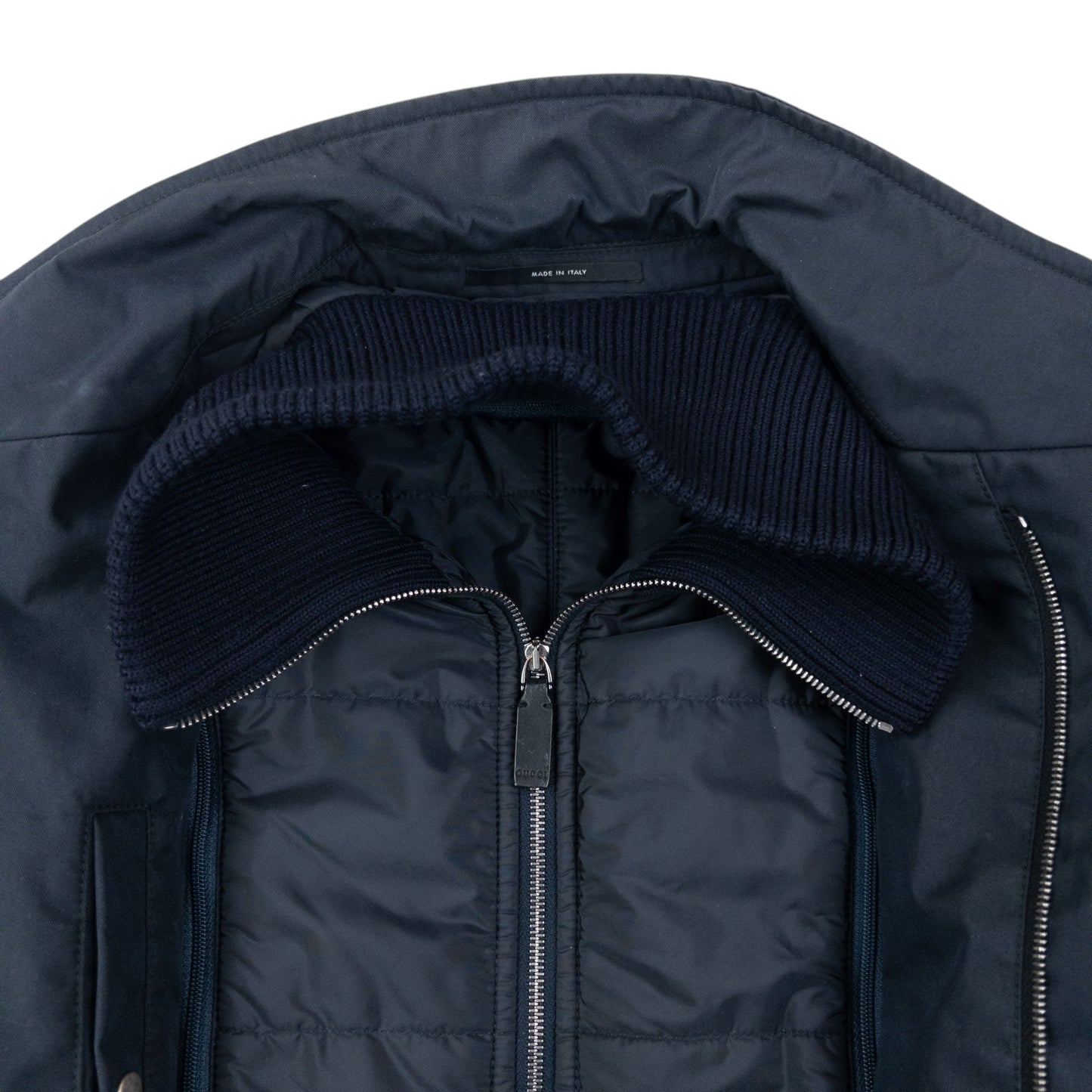 Vintage 2000s Gucci Layered Zip Up Jacket Size M | Medium, Navy