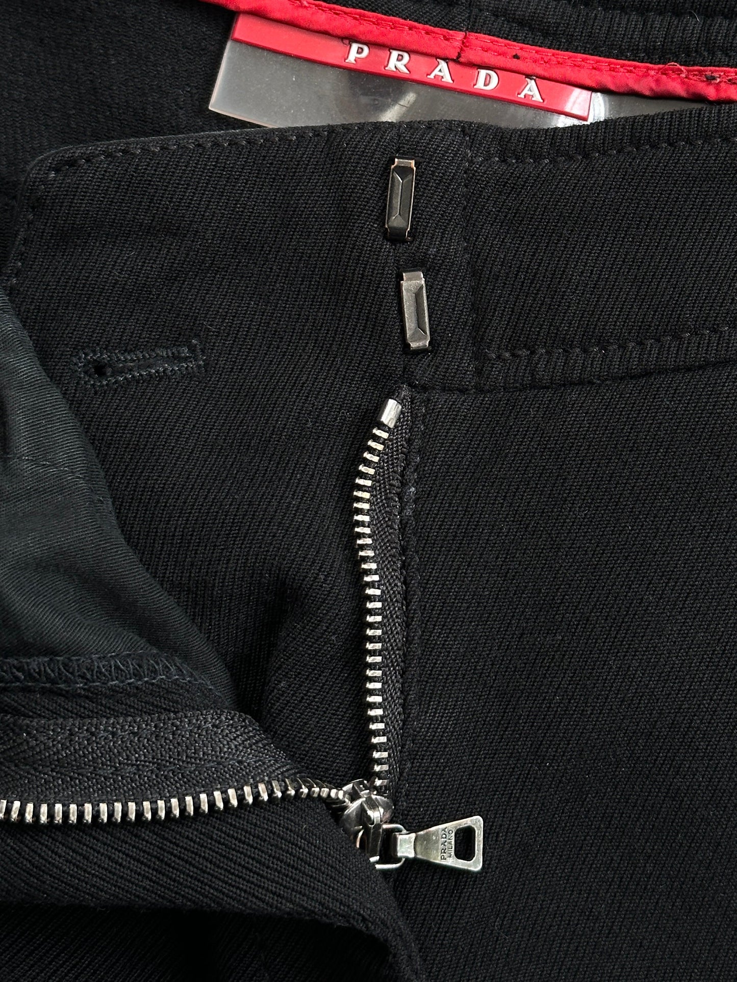 Prada Sport 2000s Pure Wool Flared Leg Trousers - W30