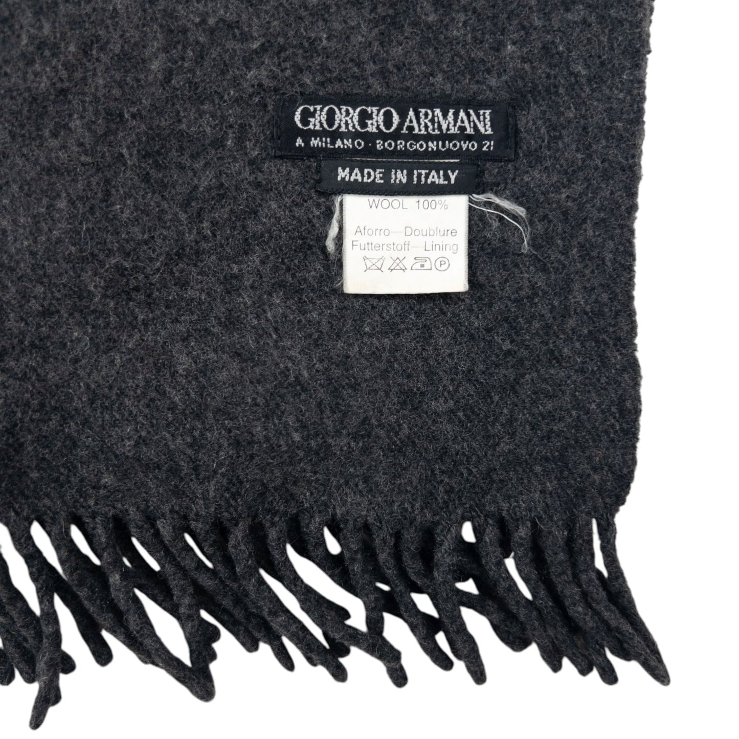 Vintage 80s Giorgio Armani Wool Tassel Scarf