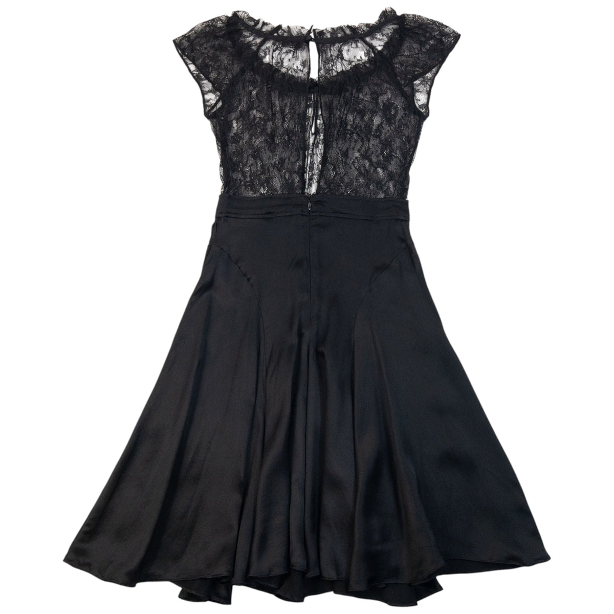 Vintage 2000s Dolce & Gabbana Lace Top Silk Dress Womens Size S | Small, Black