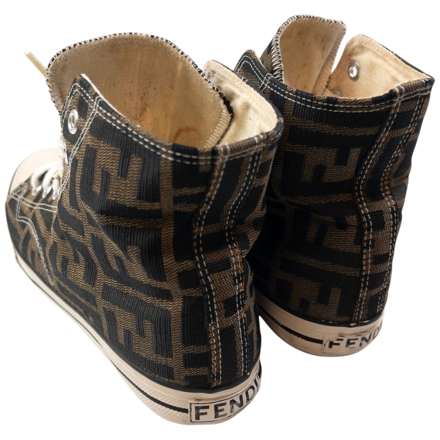Vintage Fendi Monogram Hight Top Trainers Womens Size UK 4
