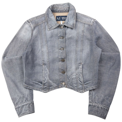 Vintage 2000s Armani Jeans Cropped Denim Jacket Womens Size M