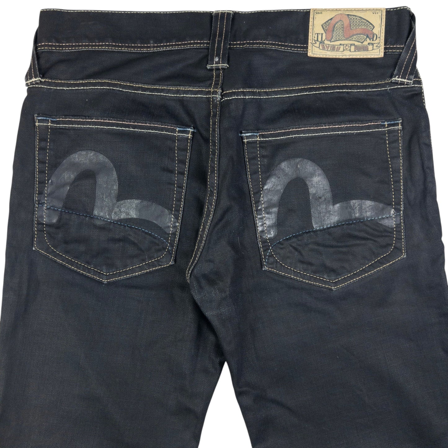 Vintage Puma X Evisu Double Gull Japanese Denim Jeans Size W32