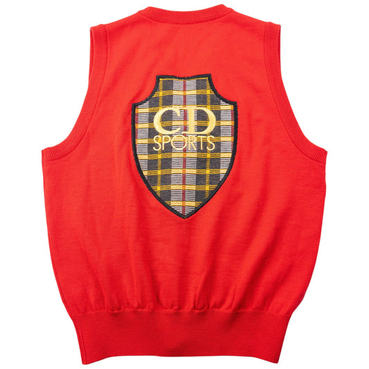 Vintage 2000s Dior Sports Button Up Sweater Vest Womens Size M | Medium, Red
