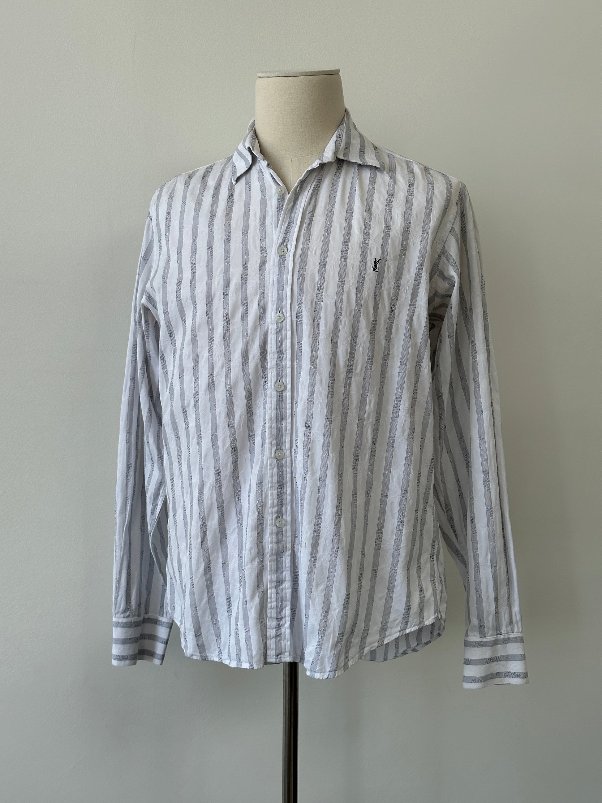 Yves Saint LaurentPour Homme 2000s Pure Cotton Striped Shirt - L