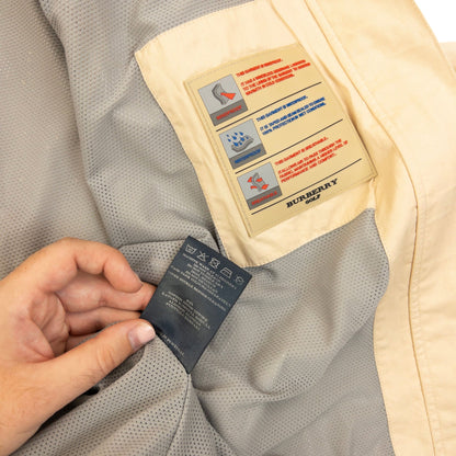 Vintage 2000s Burberry Golf Waterproof Jacket Size L | Large, Beige