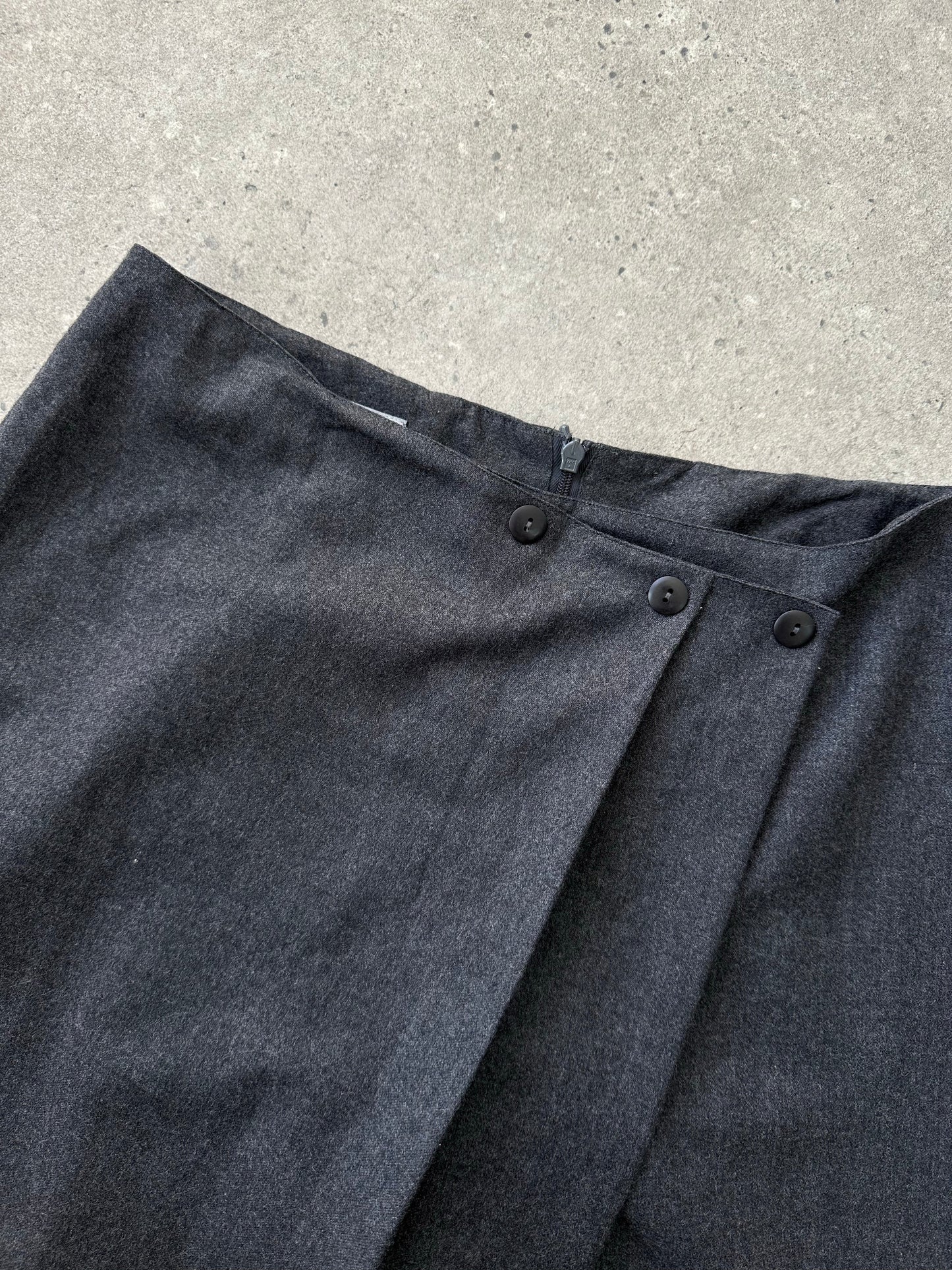Vintage 1990s Wool Wide Leg Wrap Culottes - W29