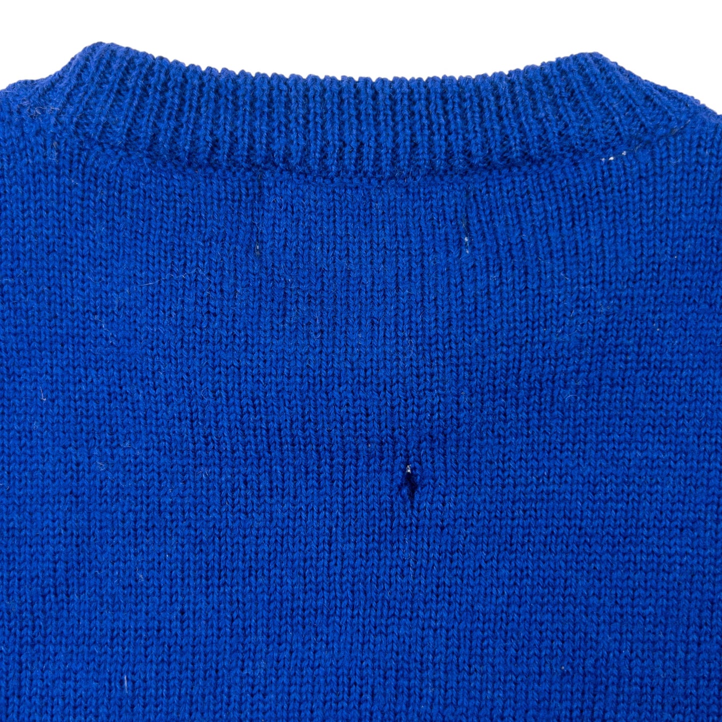 Vintage 80s YSL Yves Saint Laurent Pattern Wool Knit Jumper Size M | Medium, Blue