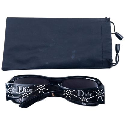 Vintage 2000s Dior Spidior 2 Diamonte Sunglasses | O/S, Black