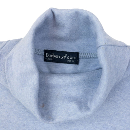 Vintage 90s Burberry Golf Turtleneck Jumper Size XL | XL, Blue