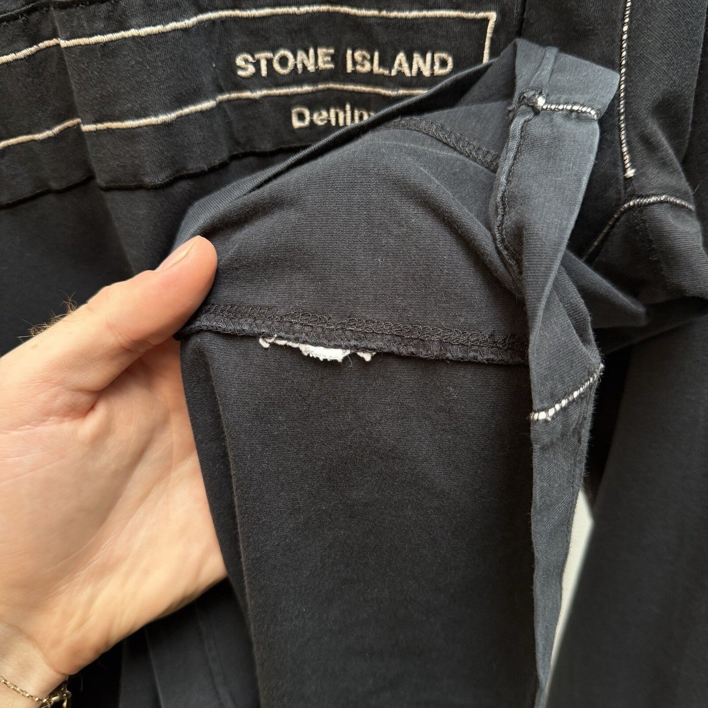 00’s Stone island Denims Long Sleeve T-Shirt (M) | Medium, Navy