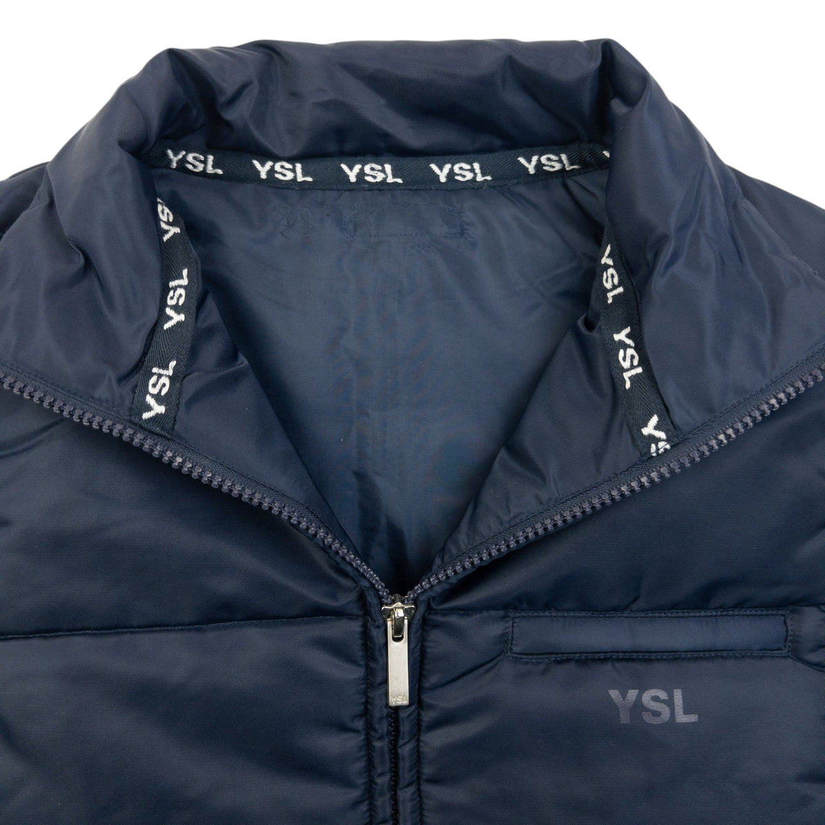 Vintage 2000s YSL Yves Saint Laurent Zip Up Puffer Gilet Womens Size S | Small, Navy