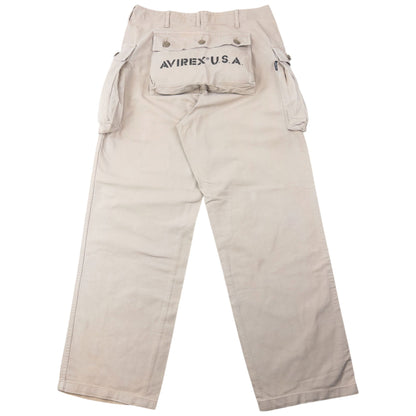 Vintage 2000s AVIREX Cargo Pocket Trousers Size W31 | W31, Beige