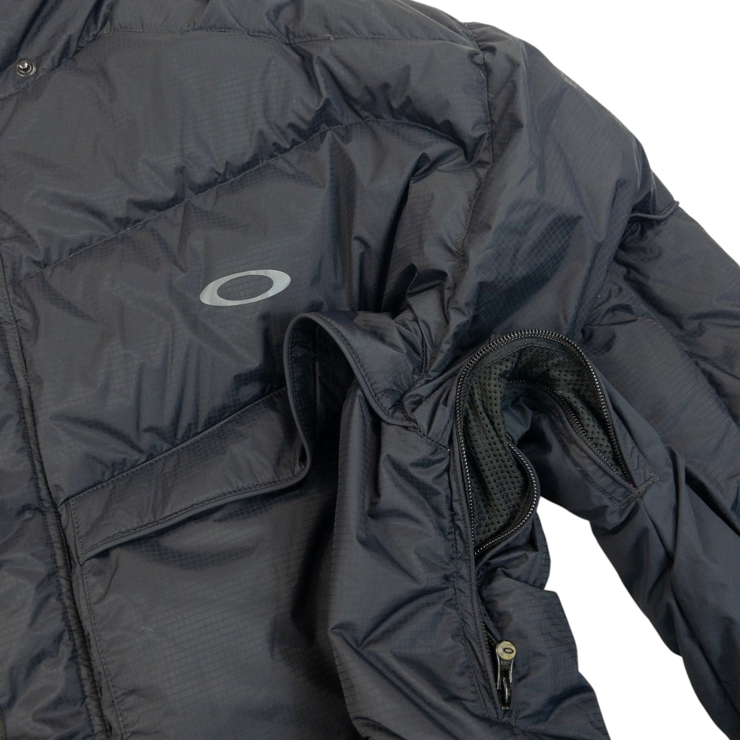Vintage 90s Oakley Zip Up Puffer Snowboarding Jacket Size XXL | XXL, Navy