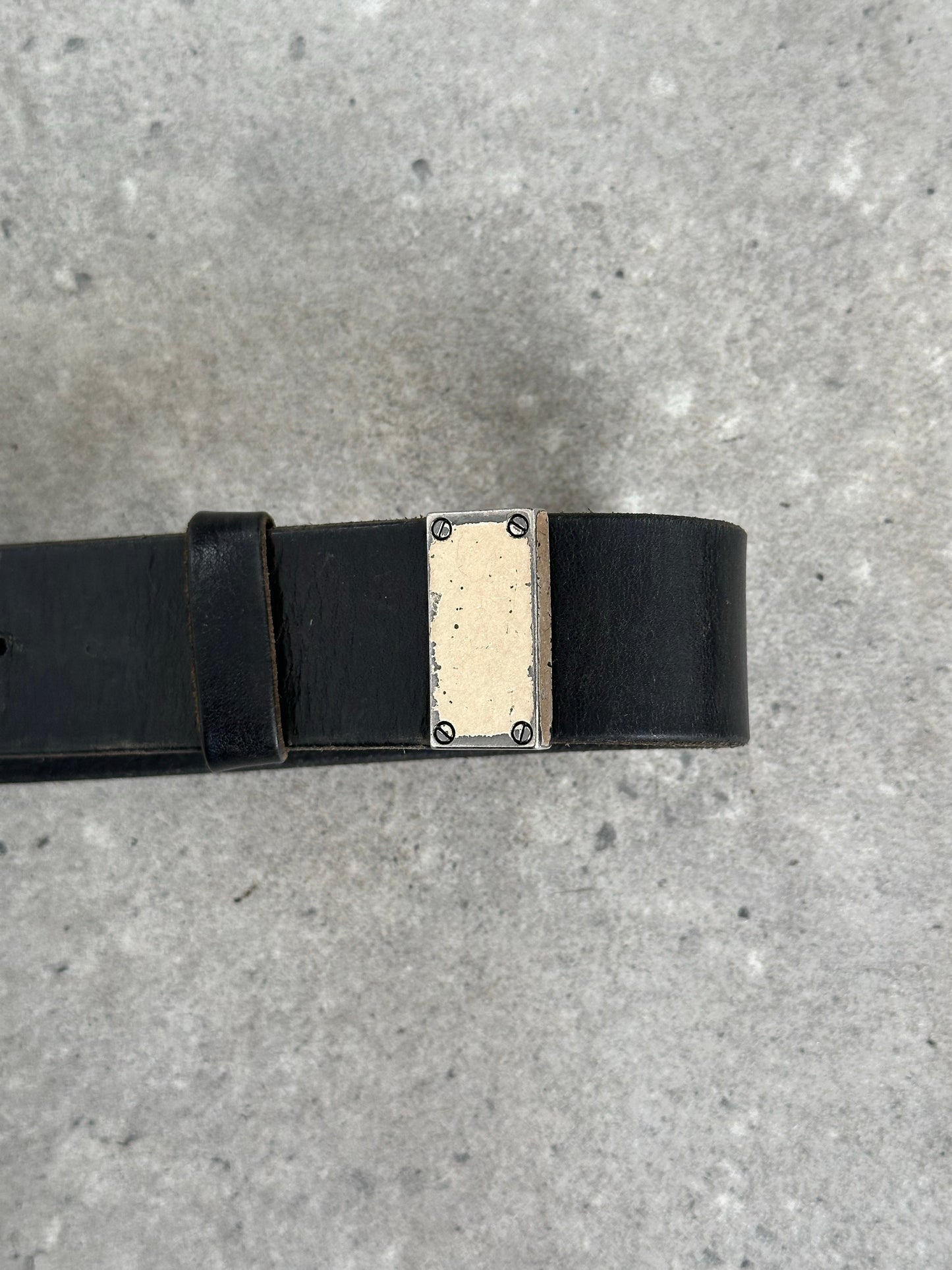 Armani Jeans 1990s Logo Buckle Leather Belt - W24-32