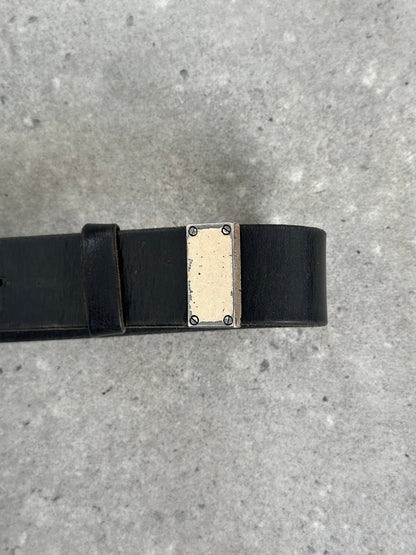 Armani Jeans 1990s Logo Buckle Leather Belt - W24-32