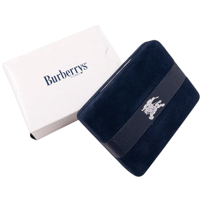 Vintage 90s Burberry Embossed Cufflinks & Gem Tie Clip Set | O/S, Gold