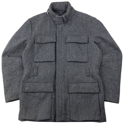 Vintage 2000s Hugo Boss Multi Pocket Wool Jacket Size M | Medium, Grey