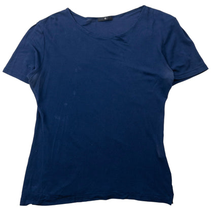 Vintage 90s Yohji Yamamoto Sheer Silk T Shirt Womens Size M | Medium, Navy