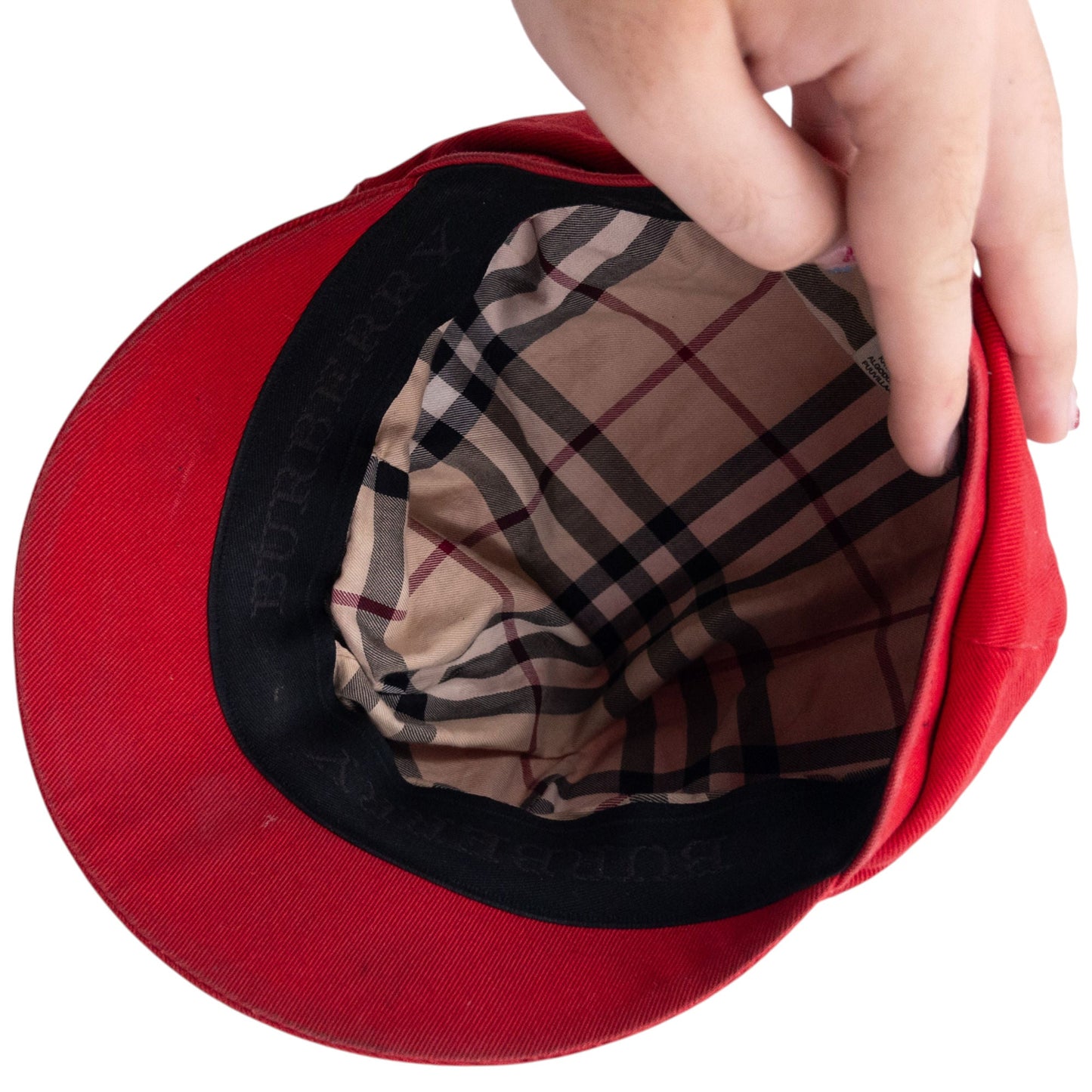 Vintage Burberry Newsboy Hat Size S | O/S, Red