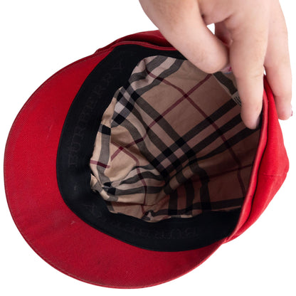 Vintage Burberry Newsboy Hat Size S | O/S, Red
