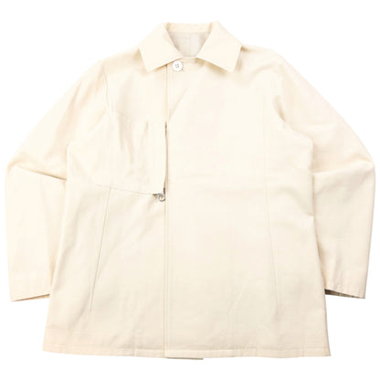 Vintage 90s Yohji Yamamoto Asymmetric Zip Jacket Size S | Small, Cream