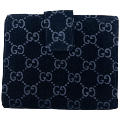 Vintage 2000s Gucci Monogram Suede Wallet | O/S, Black