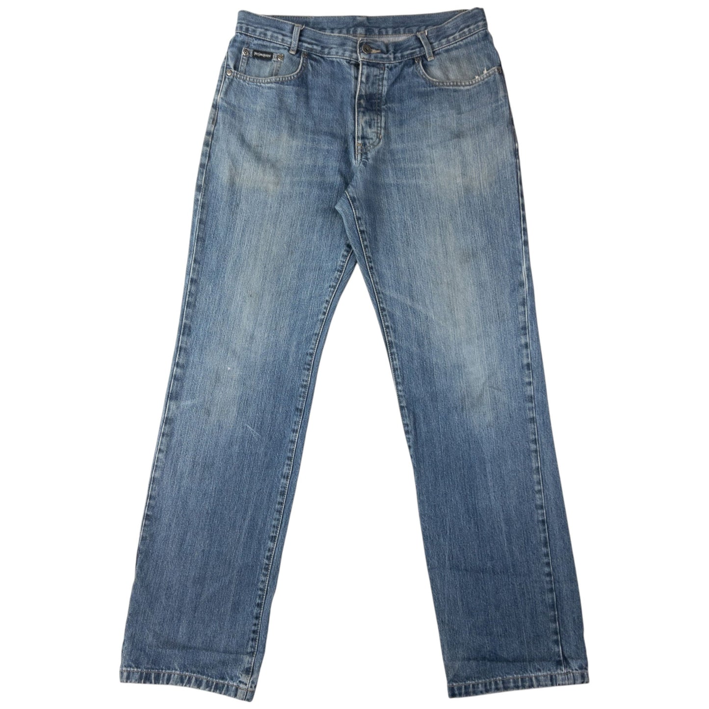 Vintage YSL Yves Saint Laurent Embroidered Denim Jeans Size W34 | W34, Blue