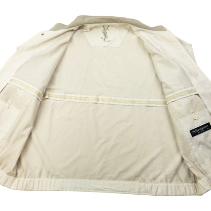 Vintage 90s YSL Yves Saint Laurent Harrington Jacket Size XL | XL, Cream