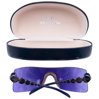 Vintage 2000s Dior By John Galliano Millennium Rimless Shield Sunglasses | O/S, Purple