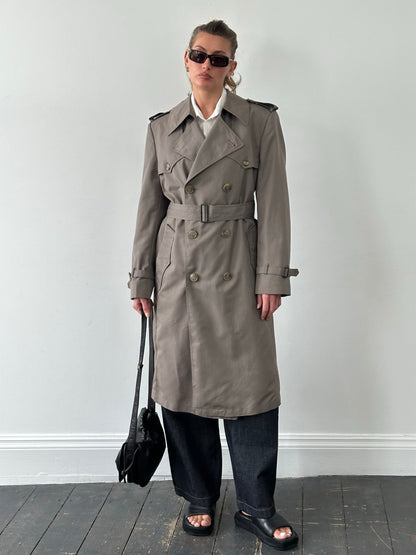 Christian Dior Monsieur 1980s Double Breasted Belted Trench Coat - L