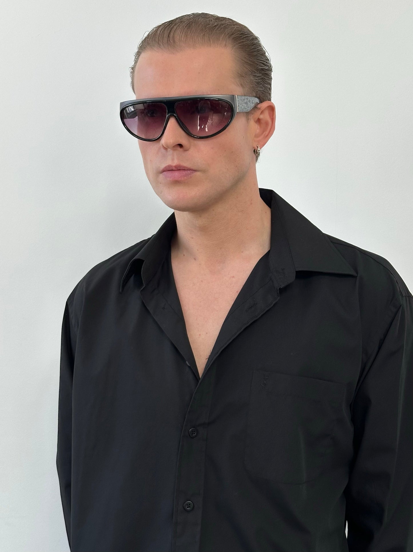 Yves Saint Laurent 1990s Cotton Logo Shirt - M/L