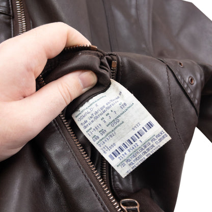 Vintage 90s Hugo Boss Zip Up Leather Jacket Size S