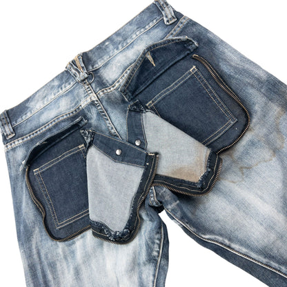 Vintage 2000s PPFM Curved Stacked Leg Denim Jeans Size W32 | W32, Blue