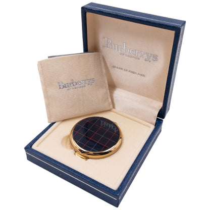Vintage 90s Burberry Nova Check Compact Pill Box | O/S, Gold