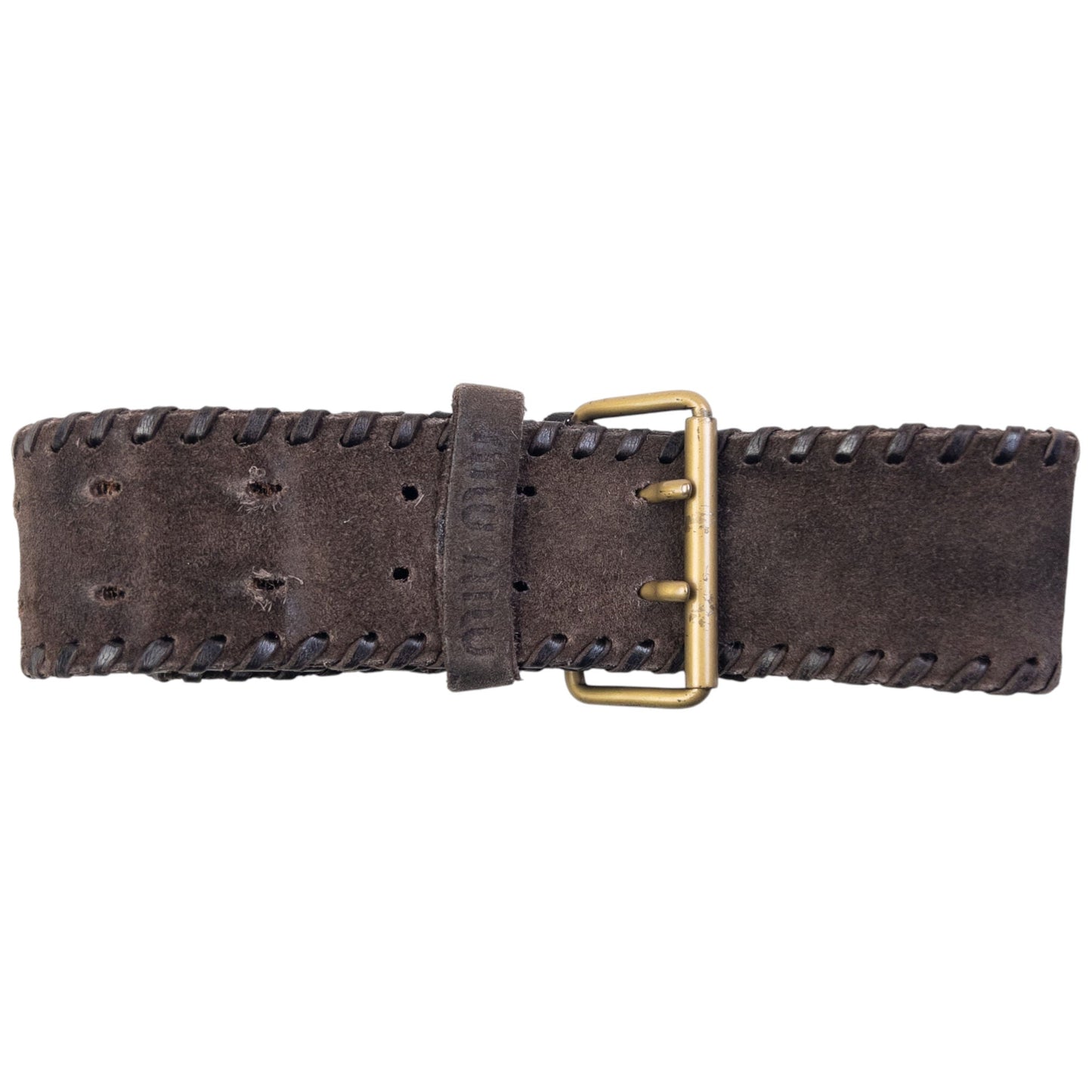 Vintage 2000s Miu Miu Suede Leather Belt Size L | O/S, Brown