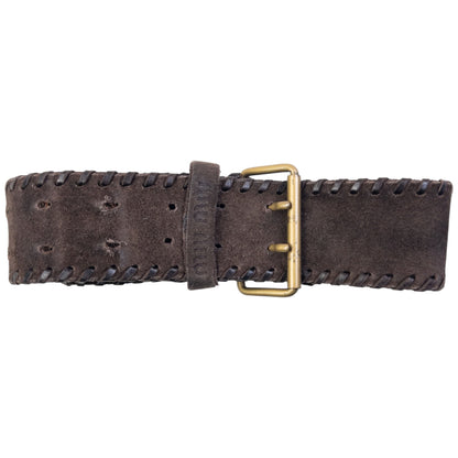 Vintage 2000s Miu Miu Suede Leather Belt Size L | O/S, Brown