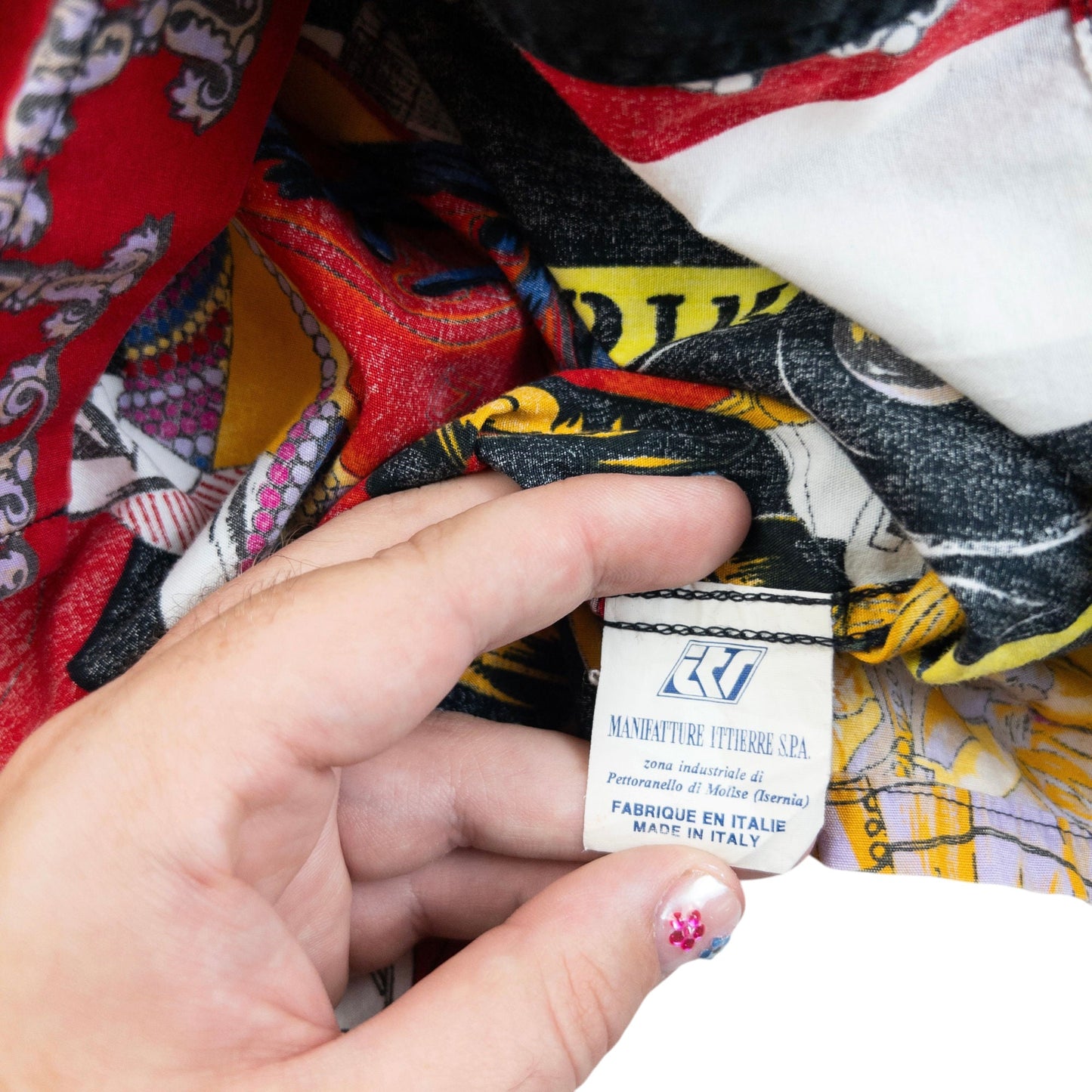 Vintage 90s Versace Jeans Couture Rock N Roll Royalty Print Button Up Shirt Size XL | XL, Multicolour