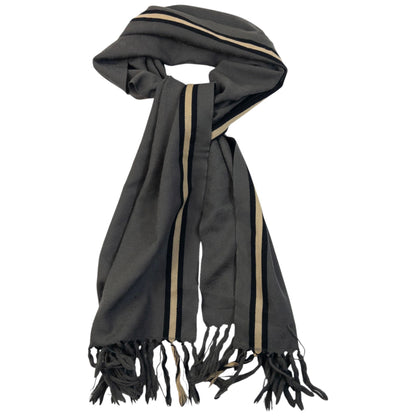 Vintage 2000s Gucci Monogram Wool Tassel Scarf | O/S, Grey