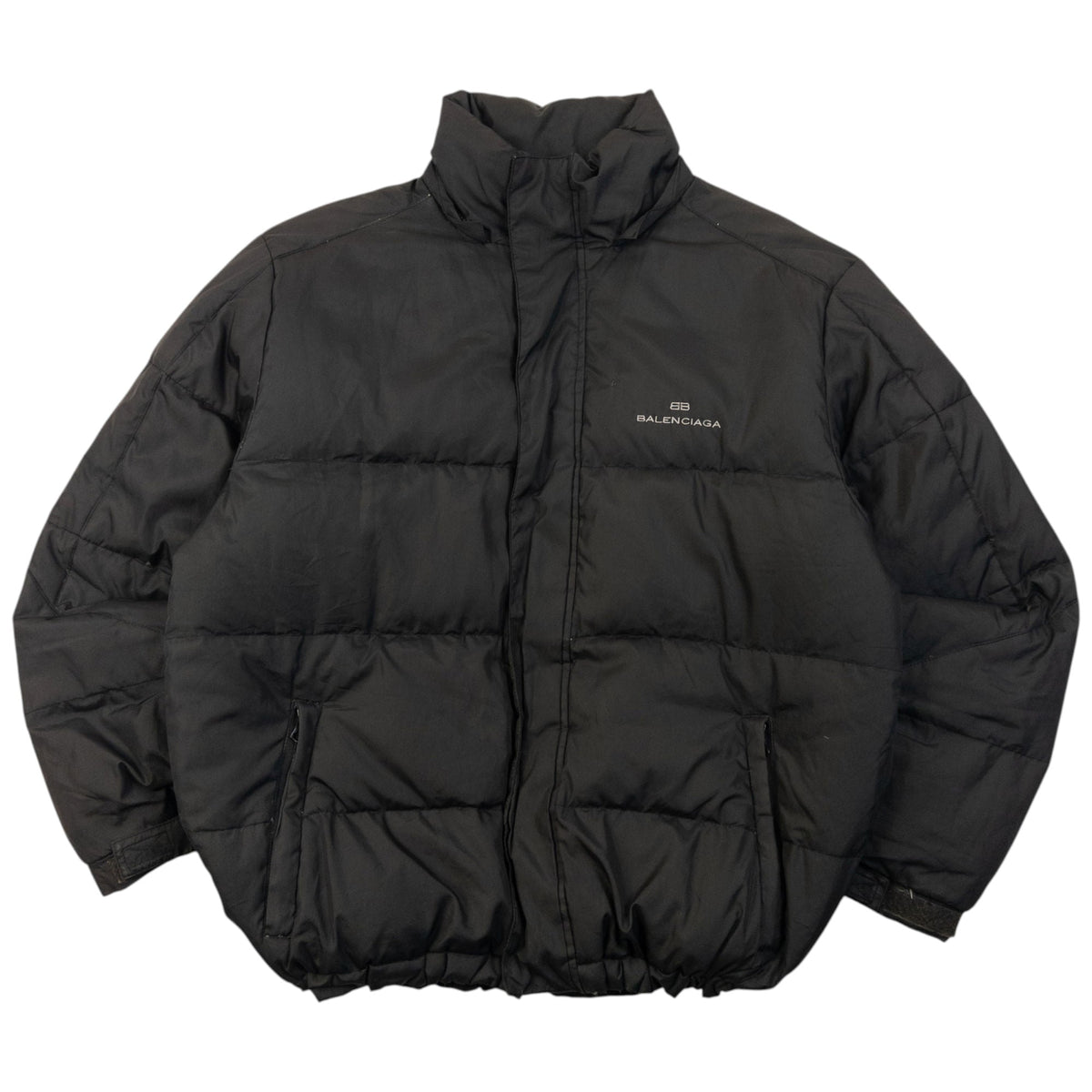 Vintage 90s Balenciaga Zip Up Puffer Jacket Size M | Medium, Black
