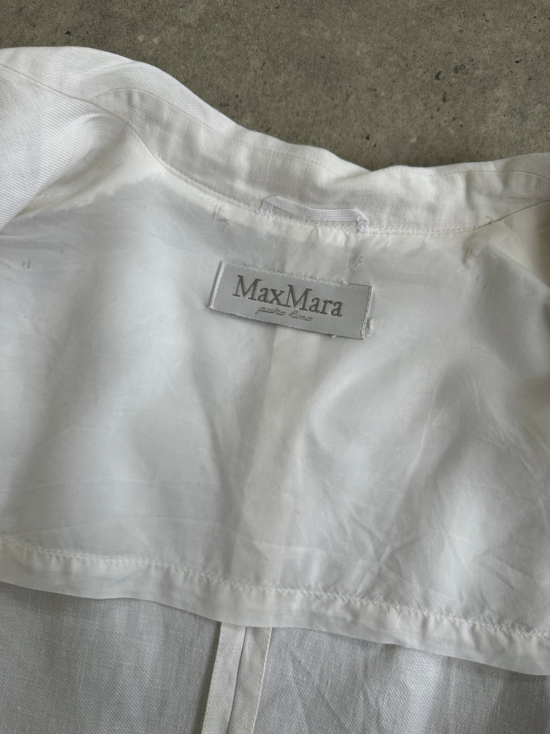 Max Mara 1990s Pure Linen Single Breasted Jacket - S