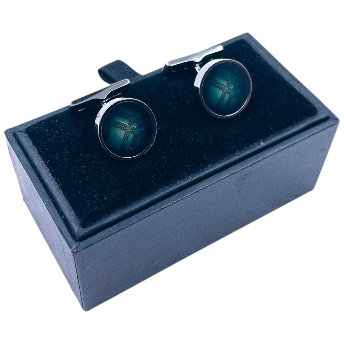 Vintage 2000s Burberry Nova Check Cuff Links | O/S, Green
