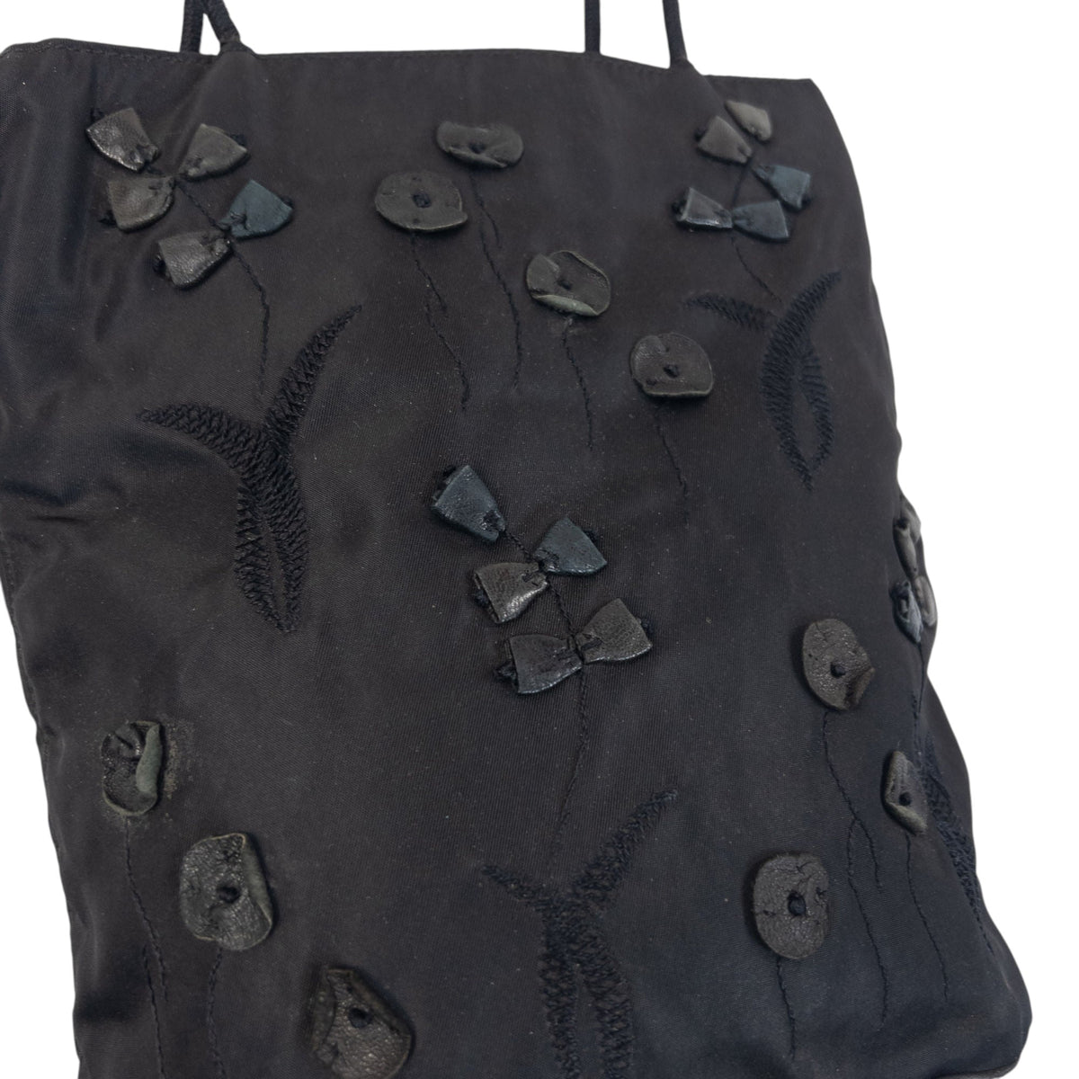 Vintage 2000s Prada Floral Handbag | O/S, Black