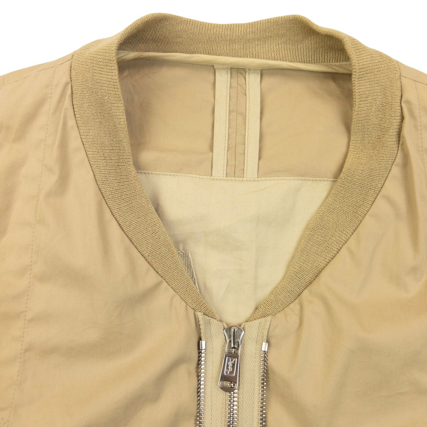 Vintage 2000s YSL Yves Saint Laurent By Tom Ford Multi Zip Bomber Jacket Size S | Small, Beige