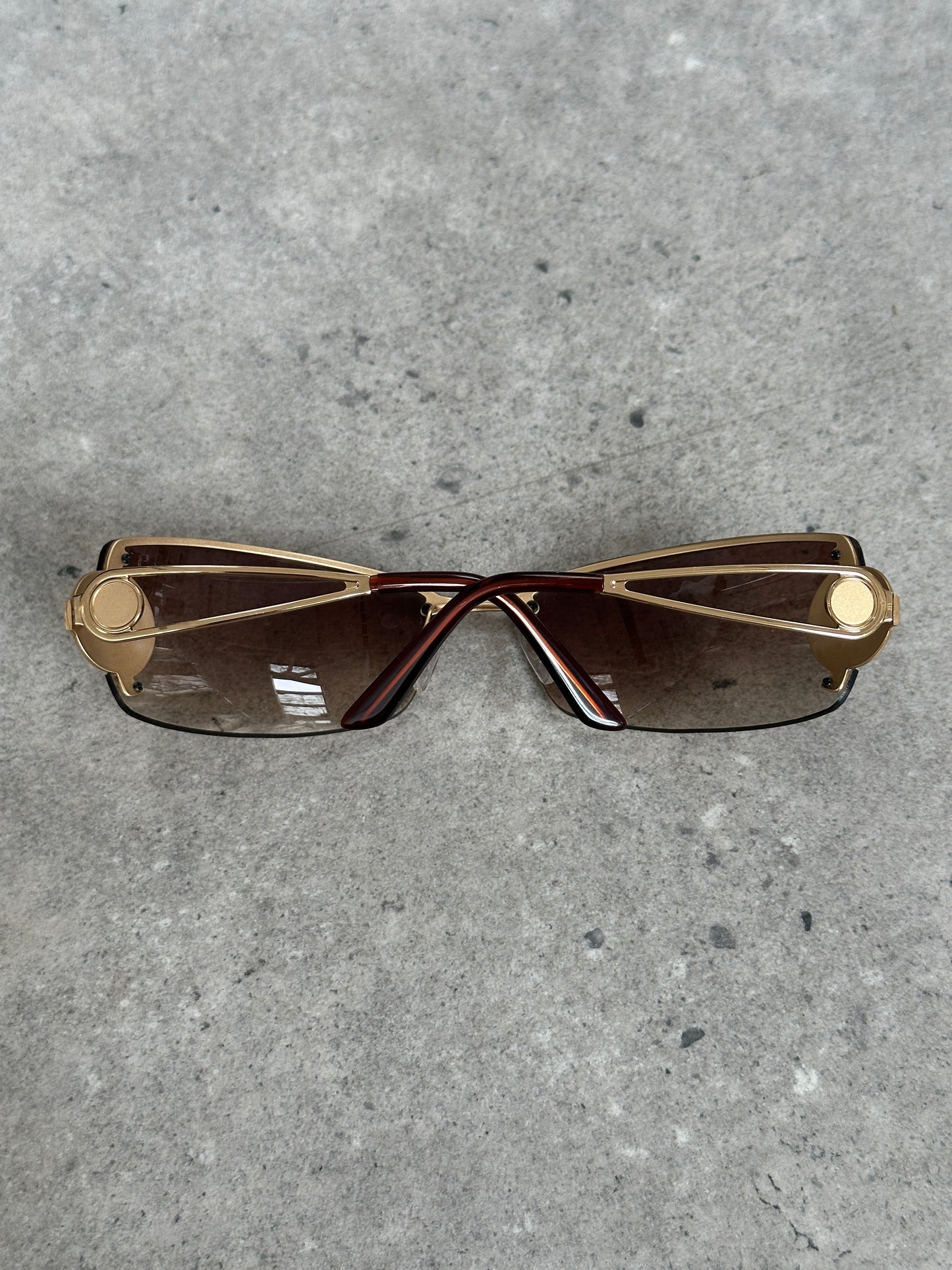 Versace 1990s Rimless Medusa Logo Sunglasses