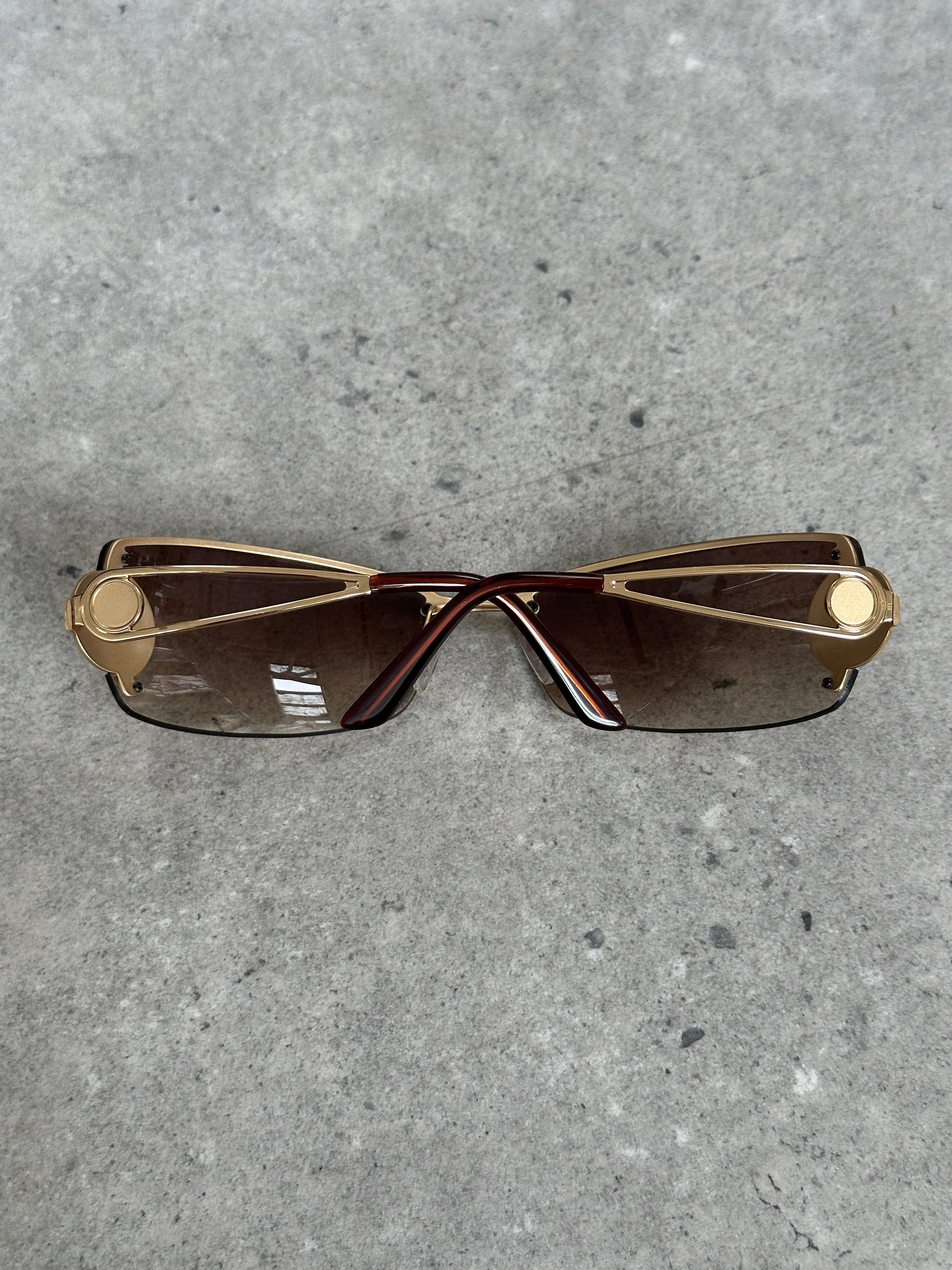 Versace 1990s Rimless Medusa Logo Sunglasses
