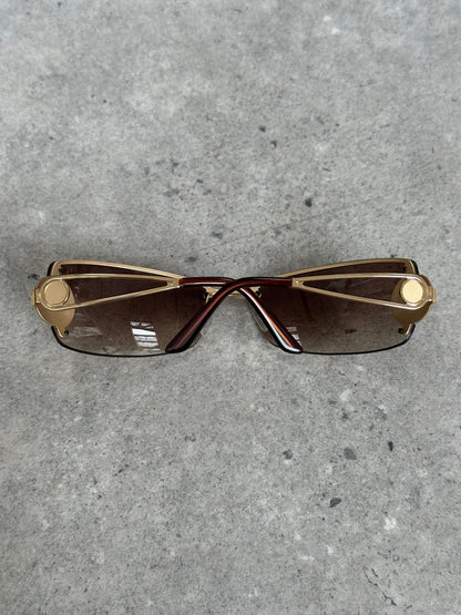 Versace 1990s Rimless Medusa Logo Sunglasses