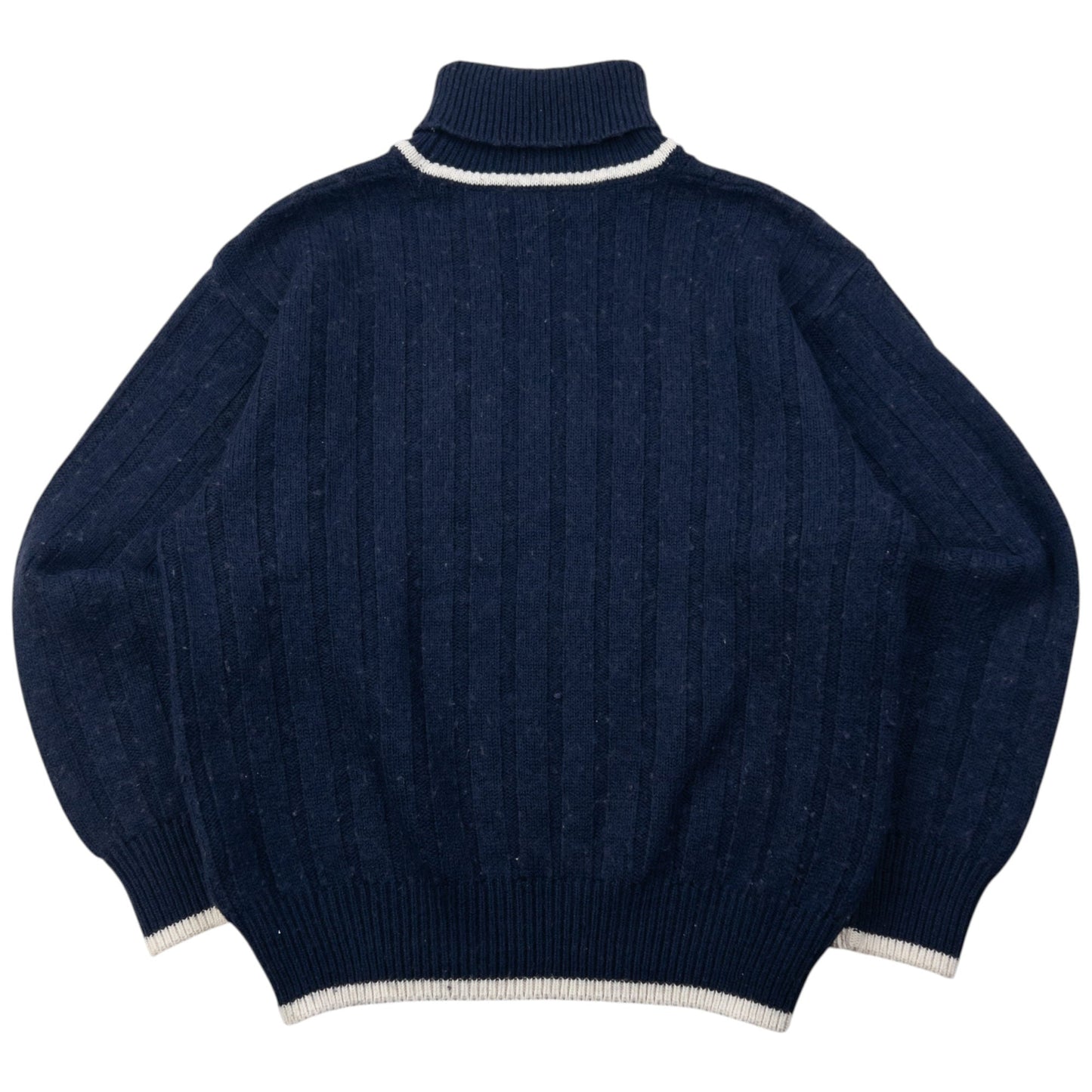 Vintage 90s Burberry Embroidered Knit Turtleneck Jumper Size XS