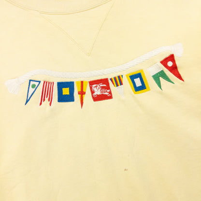 Vintage 90s Burberry Embroidered Flag Sweatshirt Size M | Medium, Yellow